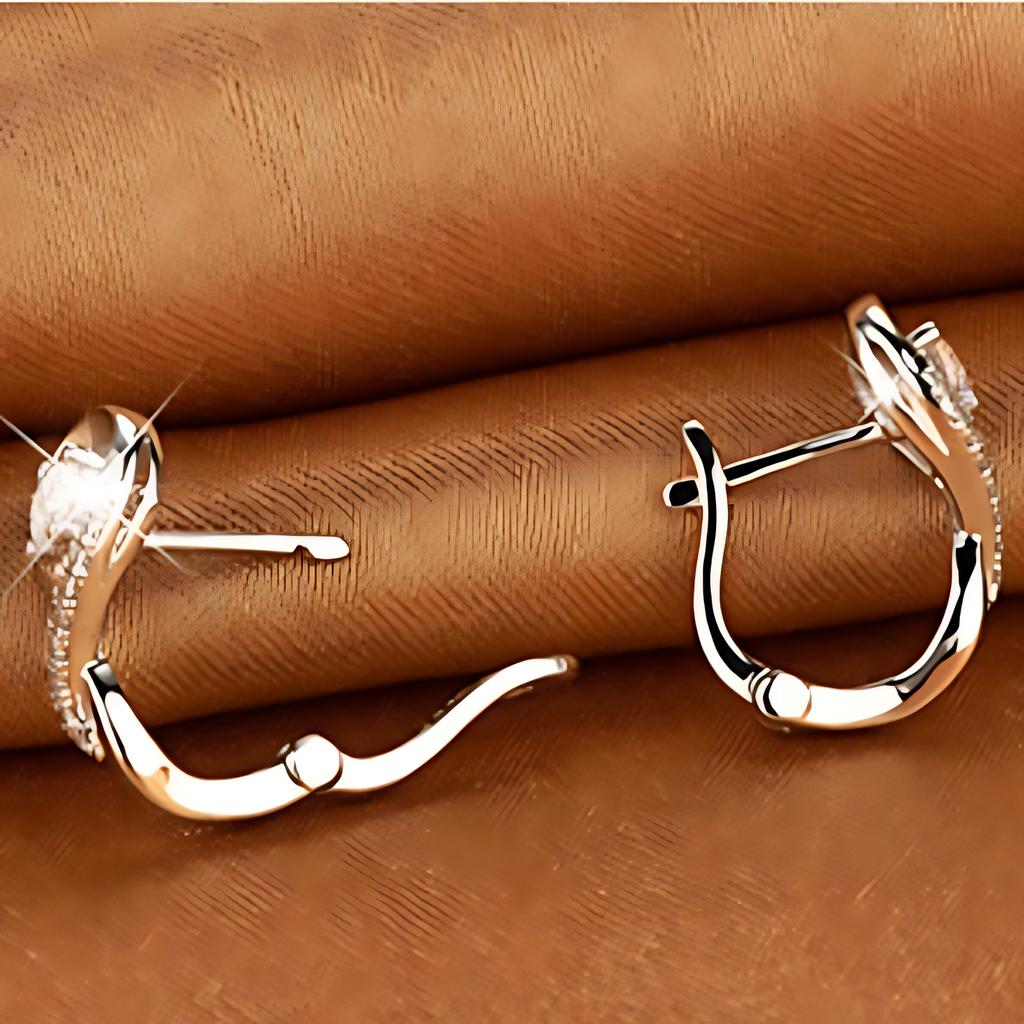 Women Crystal Stud Earrings Valentine Day Gifts Fashion Jewelry Hoop Earring 1 Pair