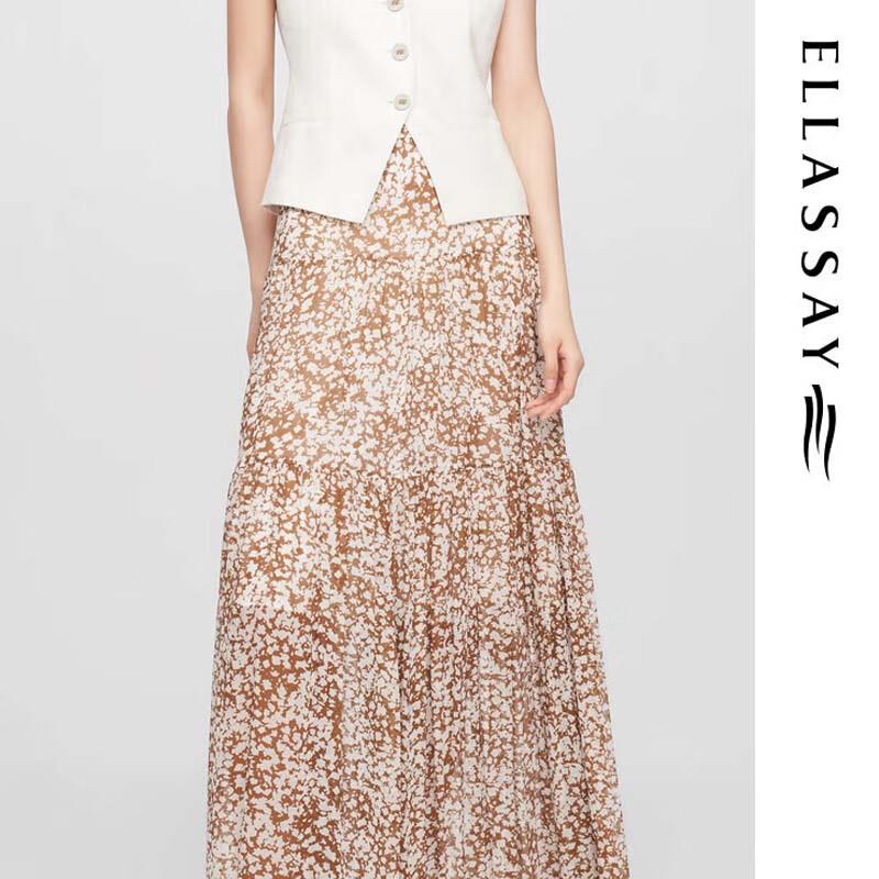 

ELLASSAY Pleated Print Mid-length Skirt S