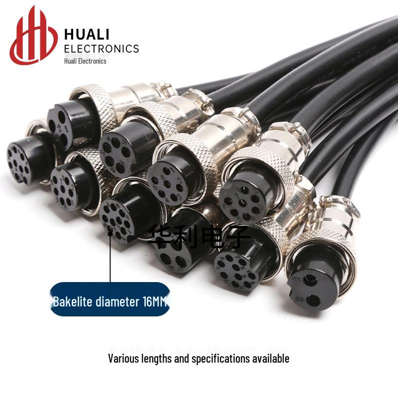 GX16 Aviation Plug & Cable Connector: 1m Male/Female, 2-7 Pin Options
