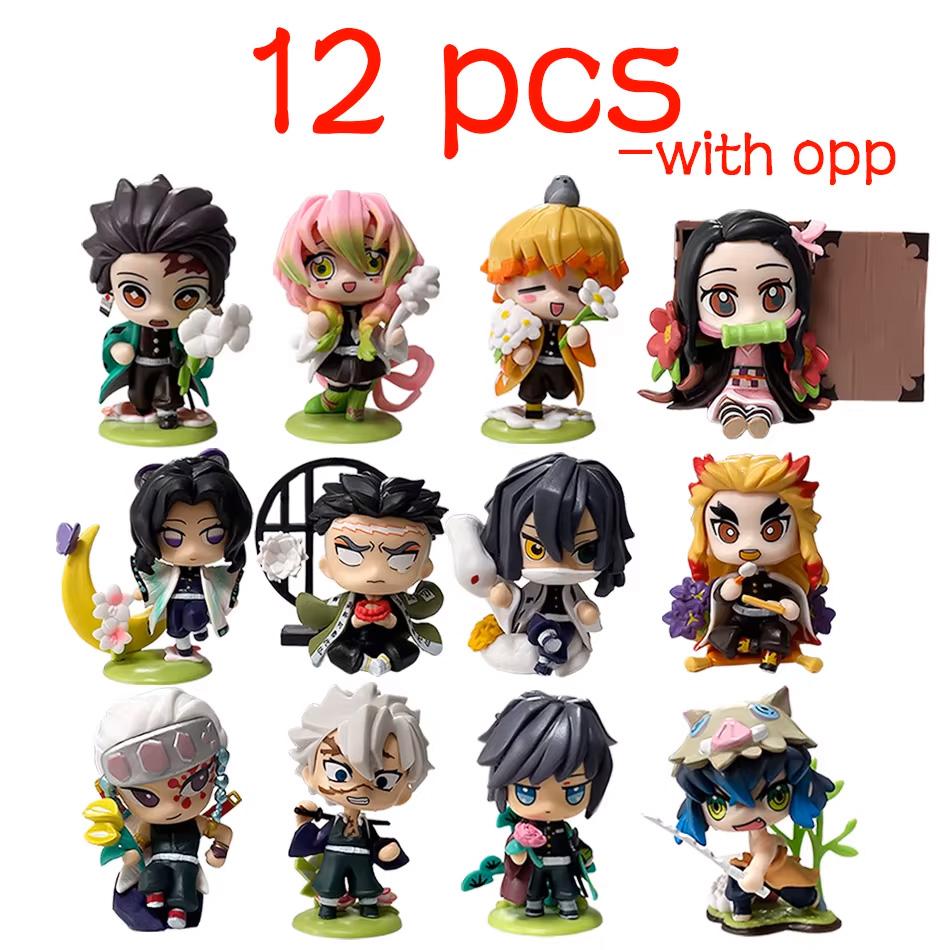 ! Anime Demon Slayer Blind Box Figure Tanjiro Kamado Nezuko cartoon PVC Model Desktop Ornament Child Christmas  New Year Gift