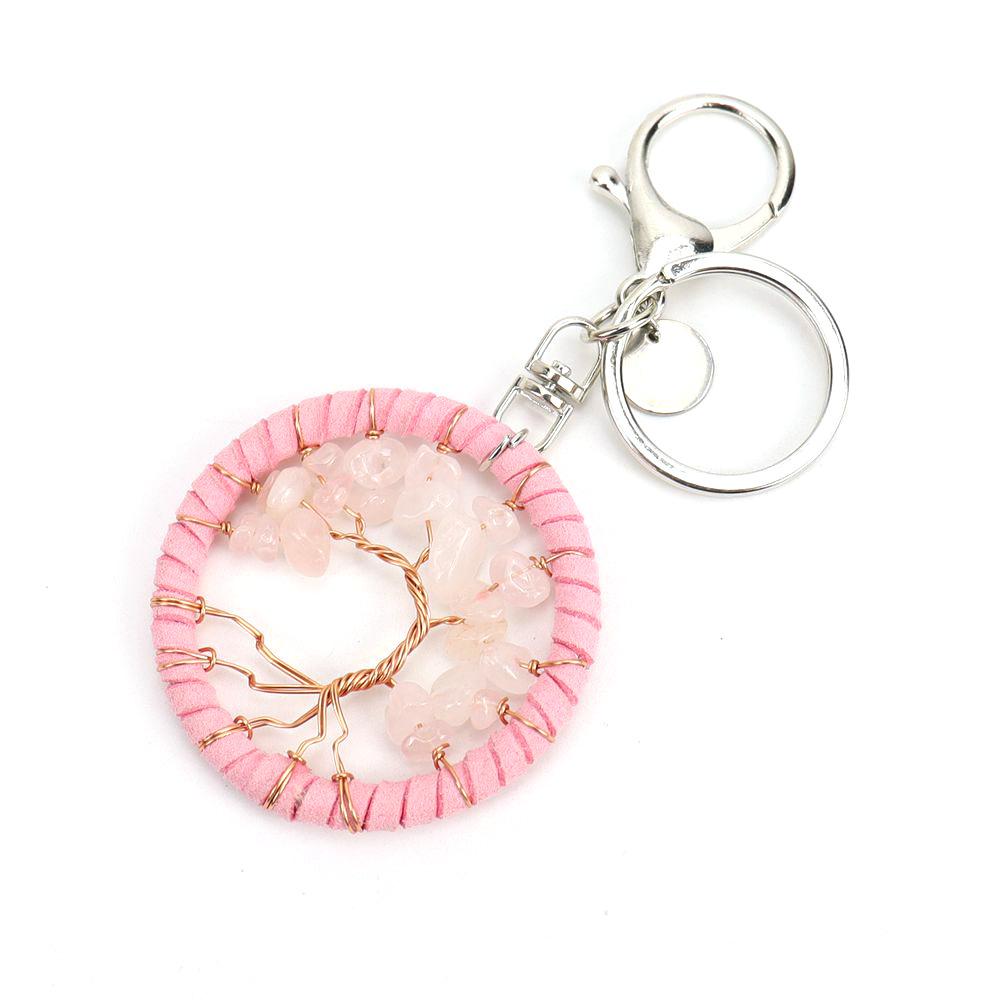 Creative Handmade Tree Of Life Pendant Key Pendant Leather Rope Keychain Jewelry Bag Pendant K12