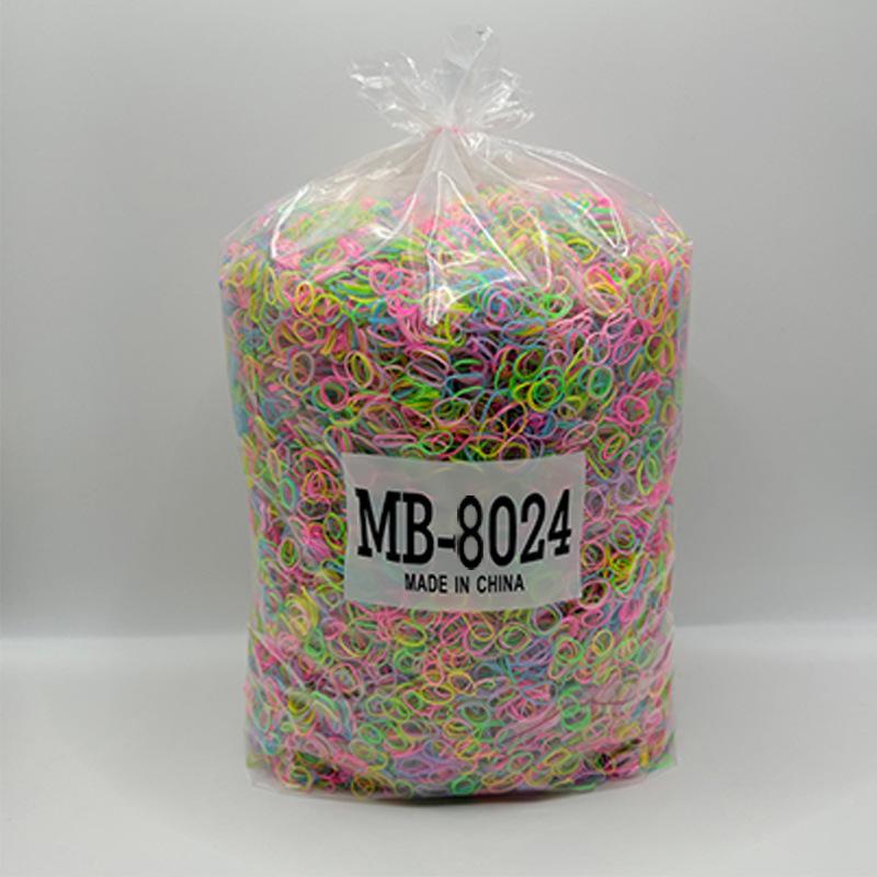 8024 Colorful Children's Hair Ties – Small High-Elastic Rubber Bands, One Pound Pack