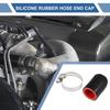 30mm L 20mm079" ID Black Red Car Silicone Rubber Hose End Cap W Clamps