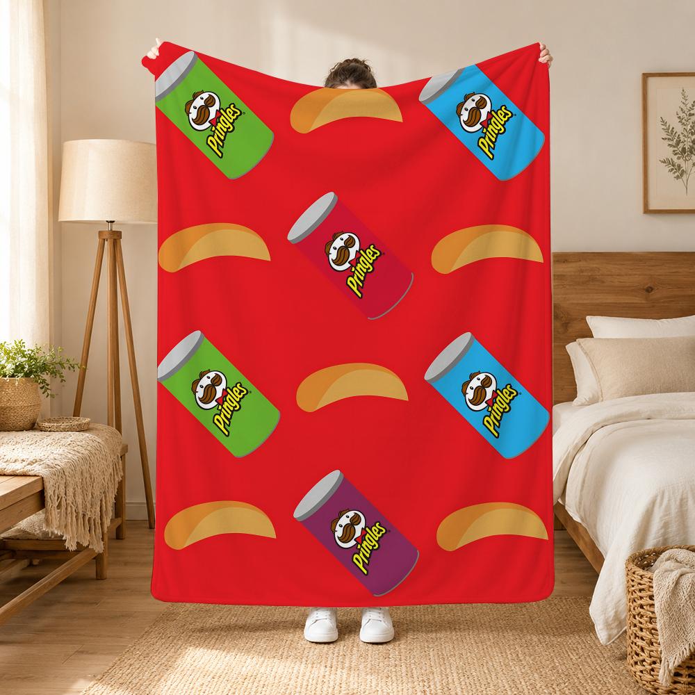 Pringles Fashion Throw 240g flannel blanket, suitable for sofas, beds, offices, exquisite gift blankets