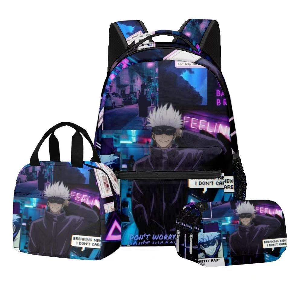Jujutsu Kaisen Dreiteiliges Schülerrucksack-Set