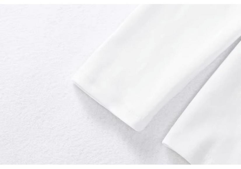 Men's and Kids' Solid Color Heavyweight Long-Sleeve Cotton T-Shirts for Spring/Autumn