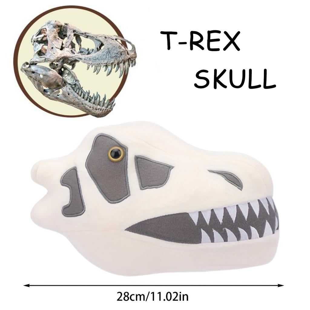 Fuzzy Fossils Plush Riceratops Skull Dinosaur Skull Plush Doll Pillow