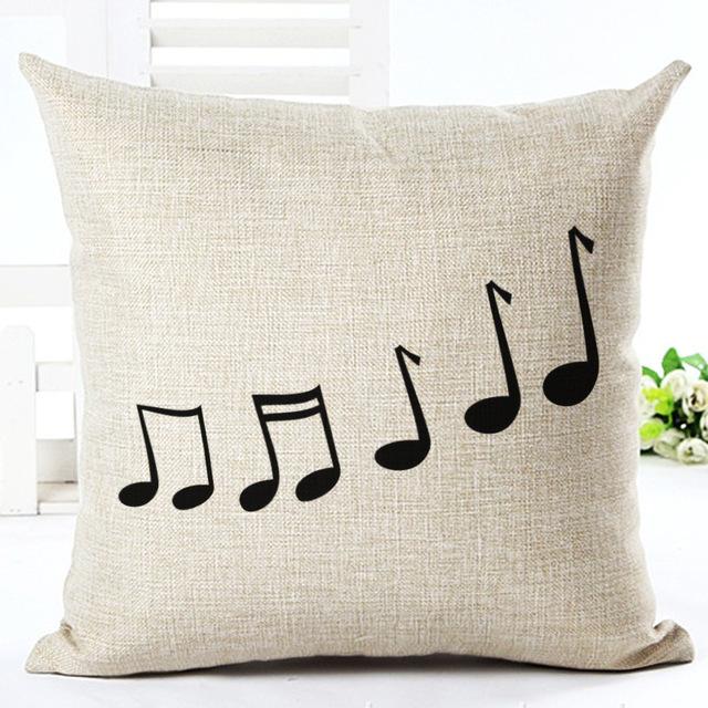Retro Noten Kussensloop Katoen Linnen Creatief Vintage Muzieknoten Decoratief Kussensloop Piano Kussensloop Voor Bankhoes Zt62