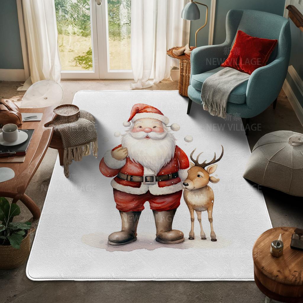 House Entrance Carpet Home Door Mat Living Room Bath Foot Bathroom Non-slip Water Absorption Rugs Bath Merry Christmas Winter