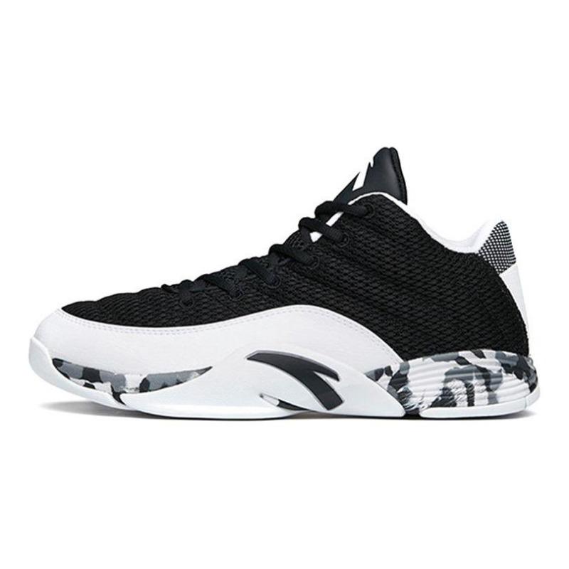 Anta Men s Low-top Retro Basketball Shoes Black White, Breathable & Durable 11741154-9 39