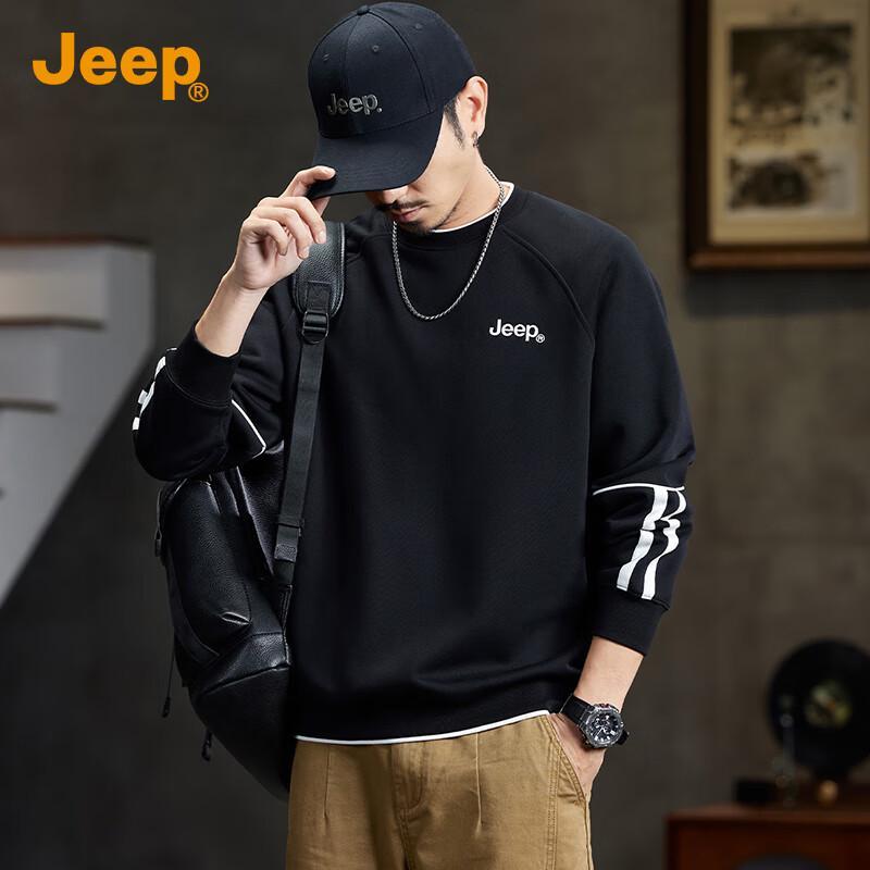 JEEP Men's Casual Embroidered Logo Sweatshirt