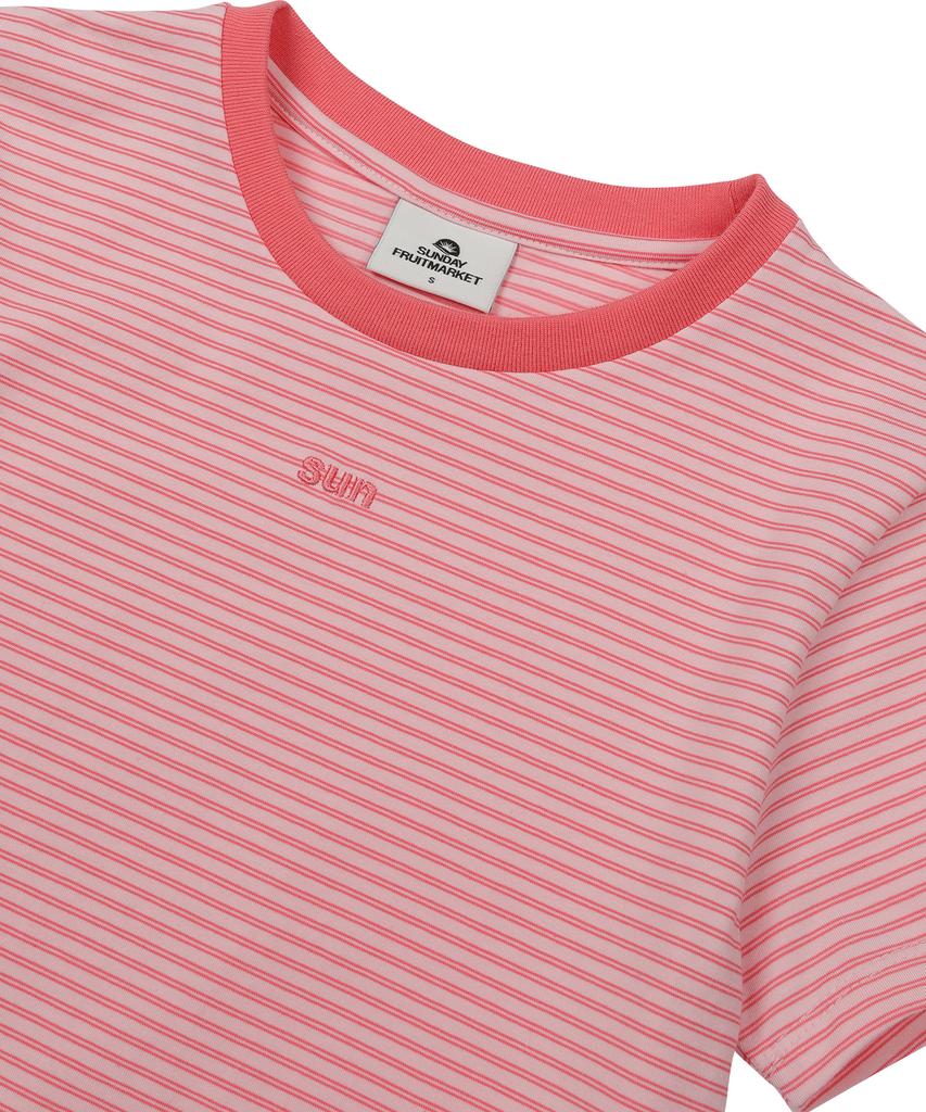 SUNDAY FRUIT MARKET W) Mini Sun Stripe Tee Pink