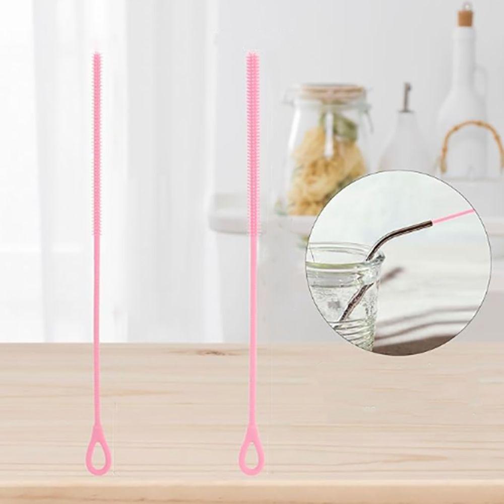 2pcs Bendable Pipe Tube  Cleaning Brush 6/8mm Pacifier Brush Silicone Straw Brushes  Kitchen