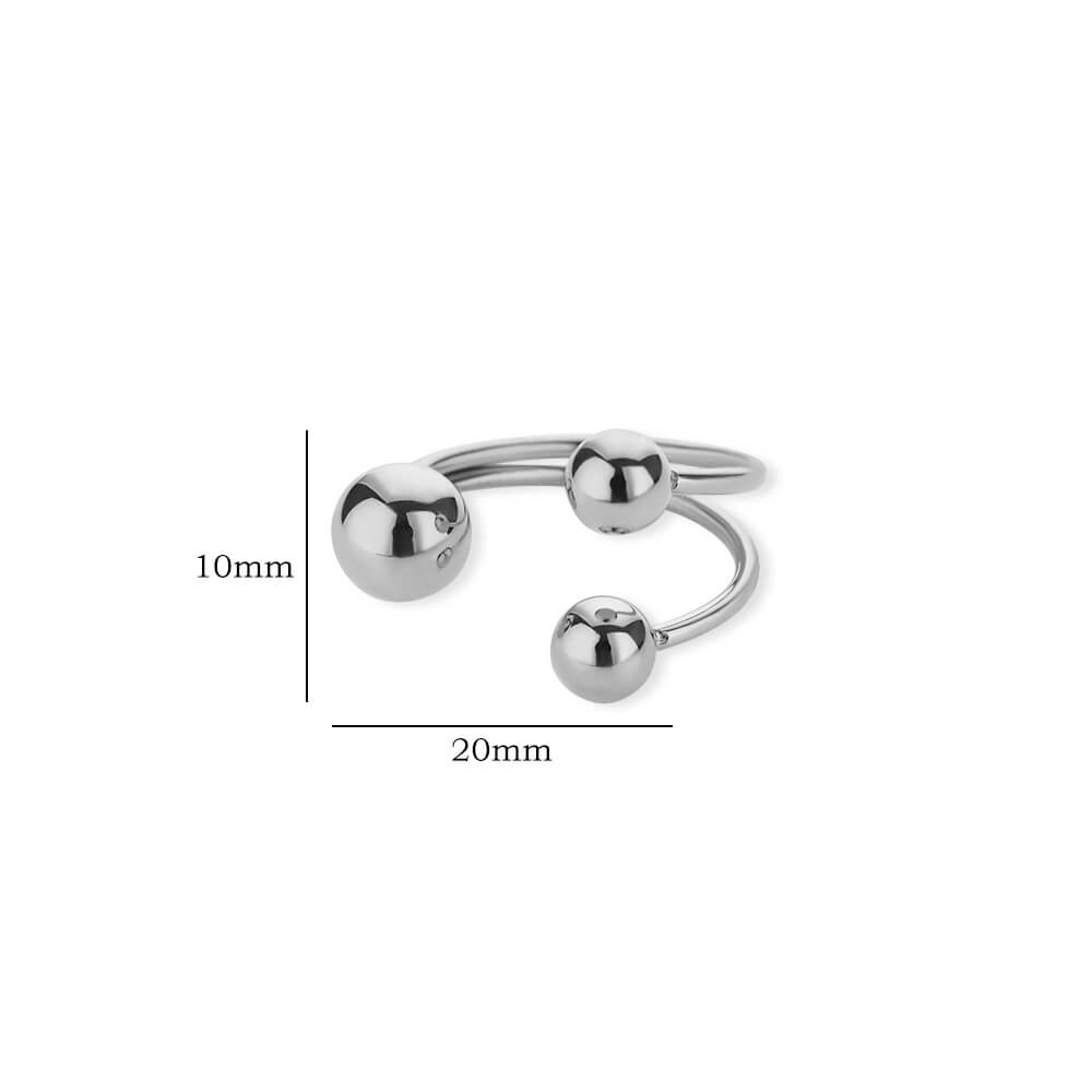 Irregular Beads Stainless Steel Rings For Women Men Open Adjustable Gold Color Chunky Ball Ring Minimalist Waterproof Jewelry