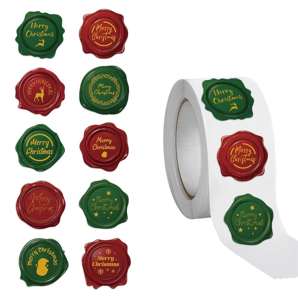 Christmas Envelope Stickers 500pcs Per Roll Decorative Stickers New Seal Stickers Gift Wrapping