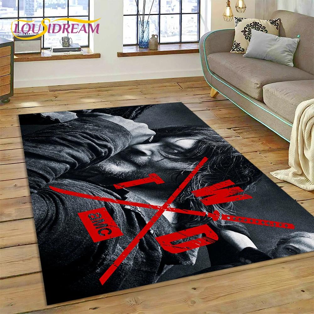 3D The Walking Dead Lincoln TWD TV Teppich für Wohnzimmer Schlafzimmer Heimdeko, Bodenmatte Rutschfest Dekoration für Sofa Fußmatte