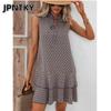 JPNTKY Damen Mode Sommer Frühling Ärmellos V-Ausschnitt Freizeitkleider