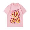 Men's 100% Cotton Crew Neck Short Sleeve T-Shirt, Casual Graffiti Zero Hug Smile Print Soft Breathable Streetwear Tee for Daily Wear