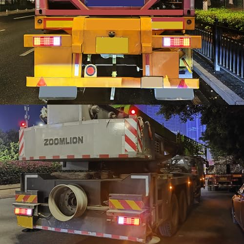 Ygmylandbb LED Truck Tail Lamp 24V 48LED All LED Rear Combination Lamp "Brake, Small, Turn Signal, Back Lamp" Integrated LED Tail Lamp for Large,