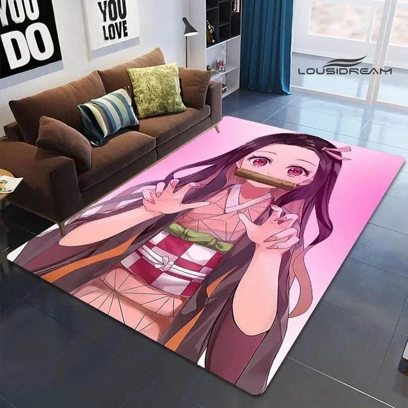 Demon Slayer Printed Carpet for Living Room Decoration Japanese Anime Bedroom Area Rug Non-slip Home Bathroom Floor Mat