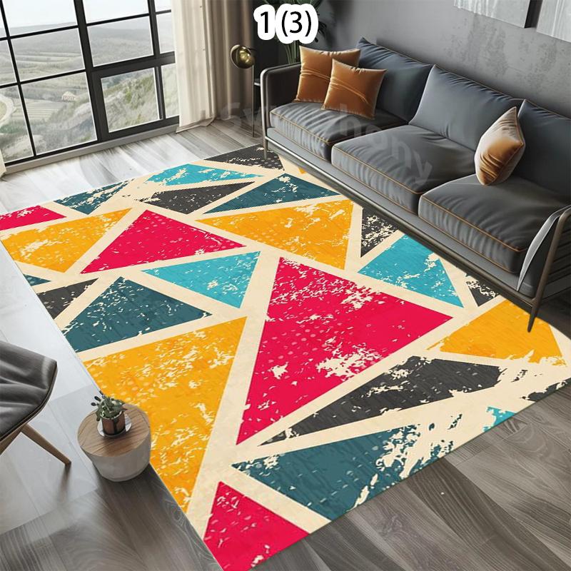 

Modern Geometric Dining Table Mat Home Decoration Carpet Fluffy Plush Headboard Mat Yellow Gray Black Soft Bedroom Mats 40X60CM