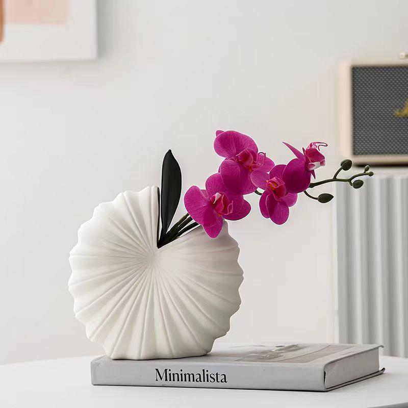 Vaso in Ceramica a Forma di Conchiglia Stile Europeo Semplice Creativo Nuovo Modello per Fiori Secchi Fiori Freschi Coltivazione Idroponica Scandinavo