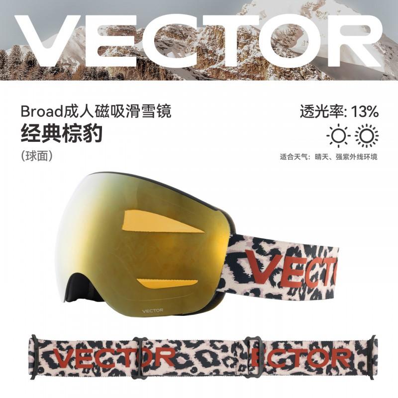 Ski Goggles With Double-Layer Anti-Fog Lens Interchangeable Lenses Prescription Insert Compatible Spherical Design Adults