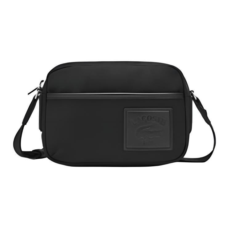 Lacoste Fashionable Versatile Mixed Material Crossbody Bag Men bags Black Brown NH5074IX Black