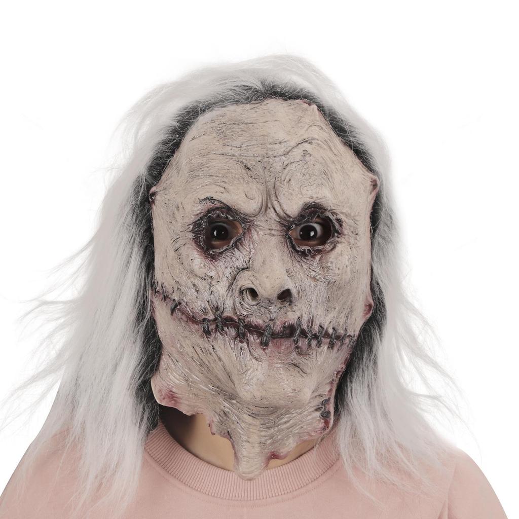 White-haired female ghost Halloween cosplay masquerade mask