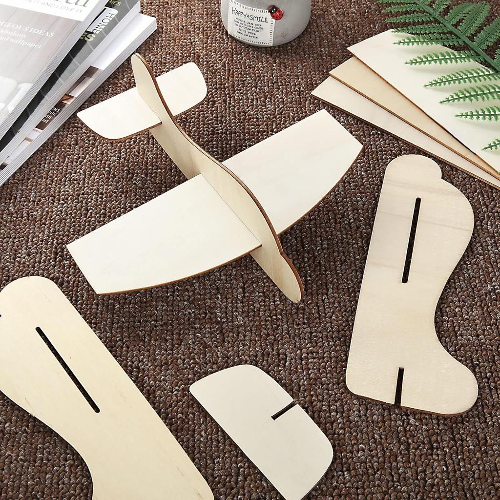 CertBuy 20 Pack DIY Model Wooden Airplane Nature Wood Plane Balsa Wood Planes Handicraft Plane for Birthday Carnival Party