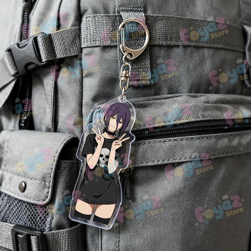 Anime Reze Art Keychain Accessories Bag Charms Devil Manga Women Keyrings Jewelry Csm Chibi Fans Freinds Gift