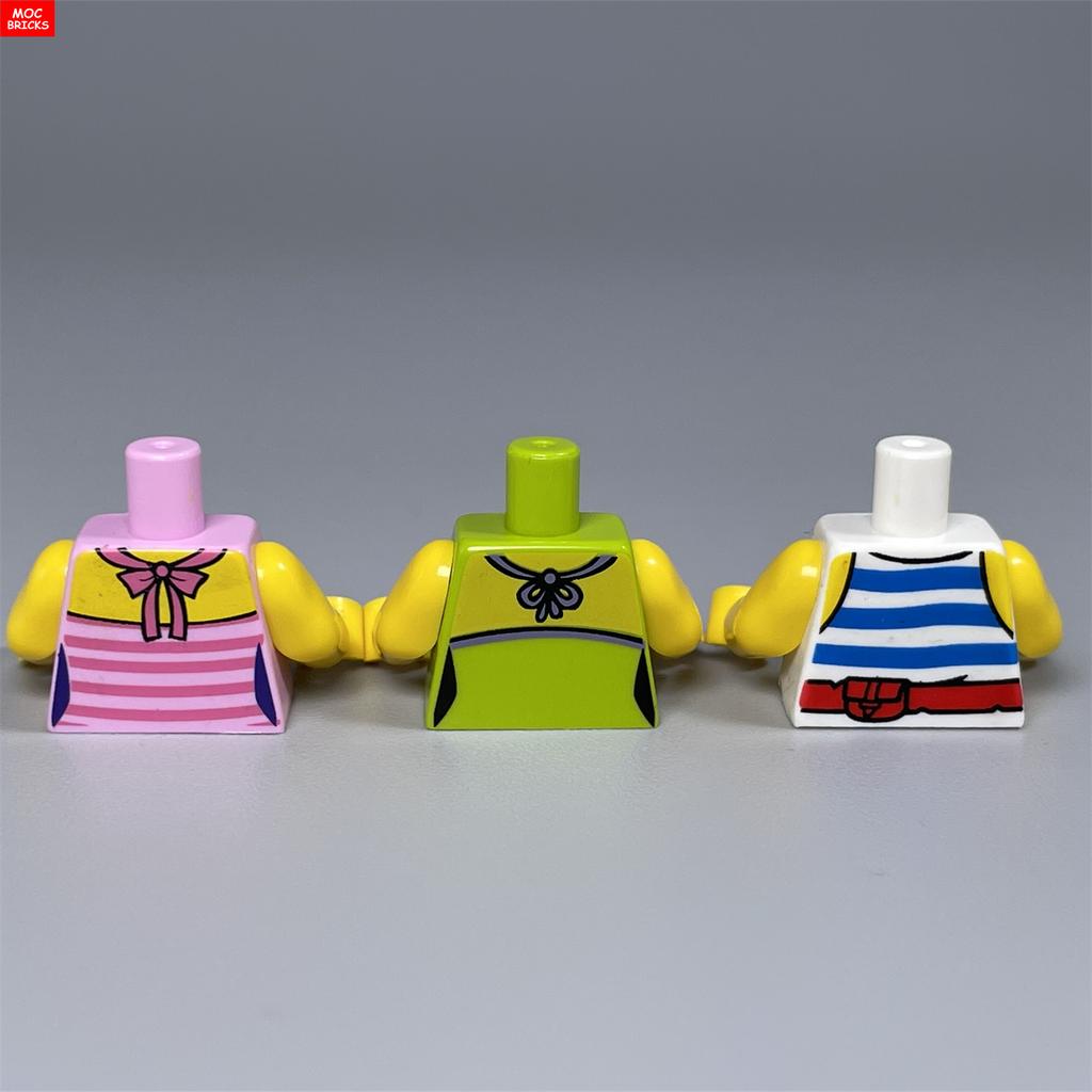 MOC Bricks 4cm Figure Printed Body Part Suit Torso Women Man Baseball Uniform Building Blocks Assembles Children's Toys Gifts