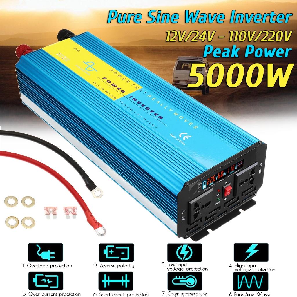 12V 110V Pure Sine Wave Inverter 12V 220V 6000W 5000W 4000W 3000W 2000W Peak Voltage Transformer Converter 60Hz Solar Inverter