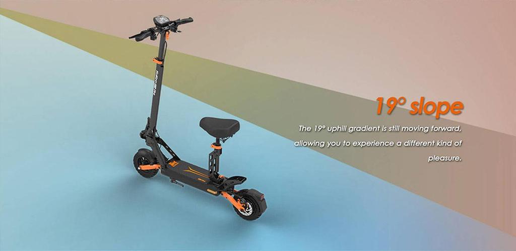 Elektromos roller összecsukható Kukirin G2 Pro 600W motor végsebesség 45Km/h kivehető üléssel 48V 15.6AH hatótáv 58Km terhelhetőség 120Kg