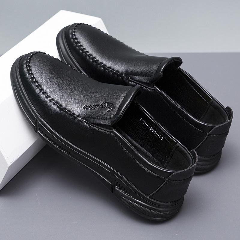 

Hy brand сломанный размер новые всесезонные натуральная мягкая кожа повседневные кожаные туфли мужские с одной педалью круглая носовая часть мягкая кожа мягкая подошва для отца среднего возраста 39