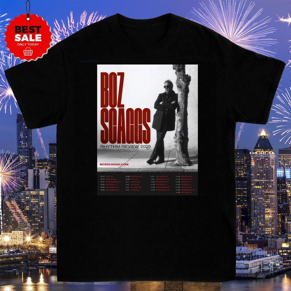 Boz Scaggs Boz’s  Rhythm Review Tour Cotton T Shirt Size S-5XL Unisex T-Shirt S