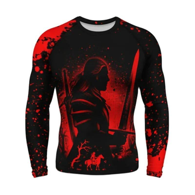 Japanese Bushido 3D Harajuku Printed Men's And Women's Cartoon Fashion Cool Casual Round Neck Long Sleeved T-shirt Handsome Top