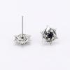 Retro Creative Hexagonal Star Earrings Neutral Fashion Personalized Silver Color Inlaid Zircon Daily Party Jewelry Gift