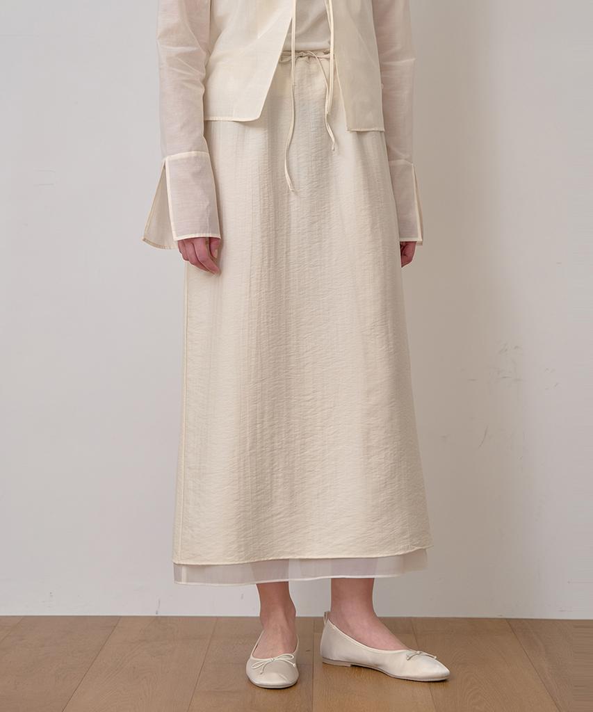 Laminez Sheer Layered Skirt - Beige