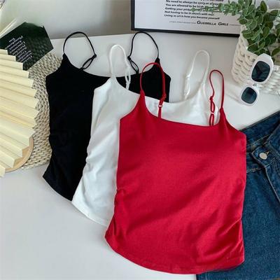 Beautiful Strap Chest Pad Small Suspender Women's Summer New White Vest Outside and Inside Base Top