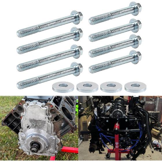 12Pc Engine Stand Bolt Kit Stand Bolt Flange Compatible With LSX LS LS1 4.8L 5.3L 6.0L 6.2L LR4 LQ4 LS6 LQ9 L33 LS2 LH6 L92 L76 LY2 LY5 LY6 LC9 LFA