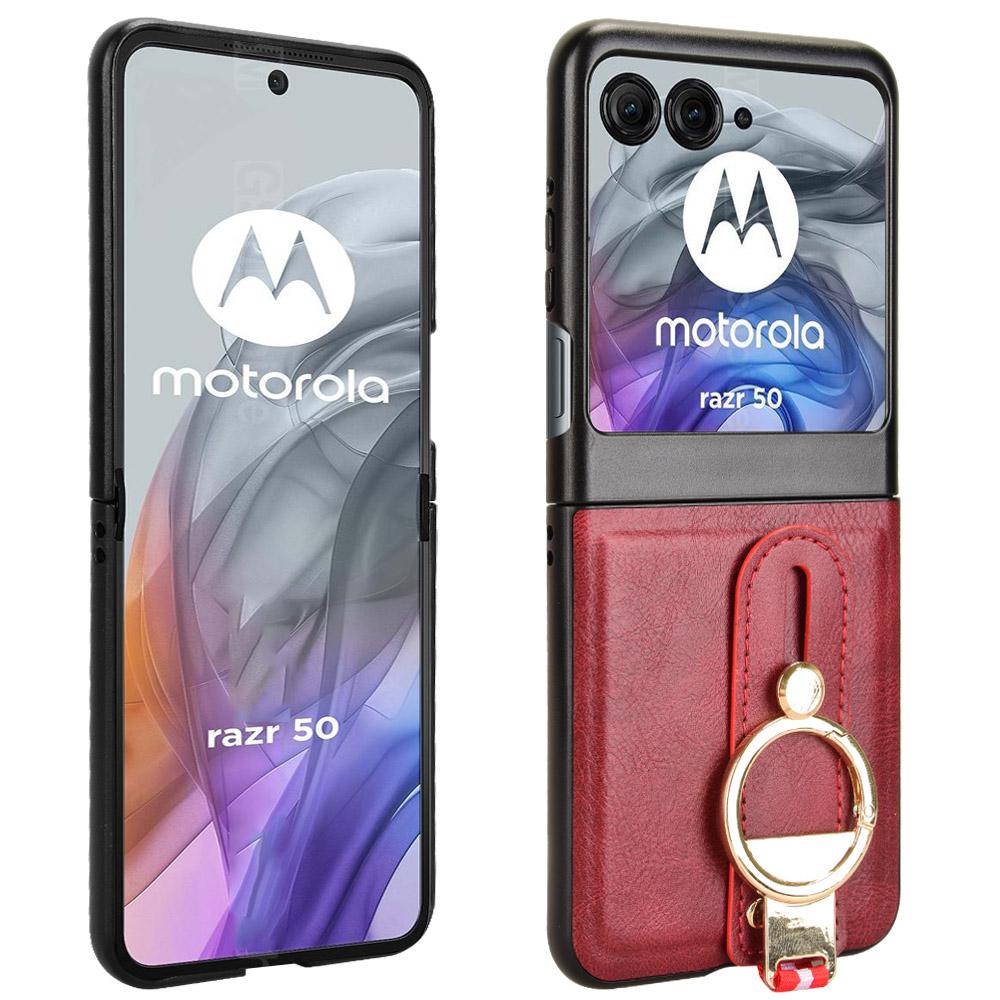 For Motorola Razr 50 5G Case Bottle Opener Wristband Leather+PC+TPU Phone Cover