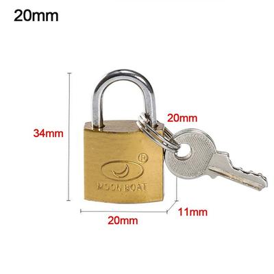 Kleines Kupfer-Vorhängeschloss, 3 Schlüssel, Gepäckkoffer, Vorhängeschloss, Geschenk, Schließfach, Schließfach