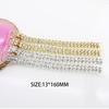 6pcs13 * 160MM Double Row Rhinestone Gold And Silver Decorative Chain/bikini Connecting Buckle For Shoulder Strap Clothing Acces