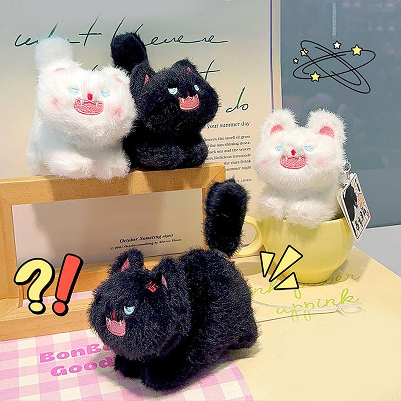 Cute Plush Pet Cat Doll Hanging Angry Kitten Doll Key Chain Gift Bag Hanging Ornaments