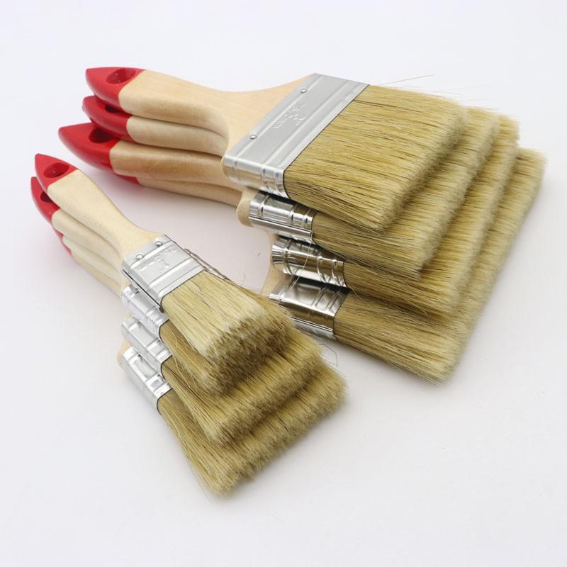 Red-Tailed Clear Varnish Hog Bristle Paint Brush with Thickened Sharpened Filaments