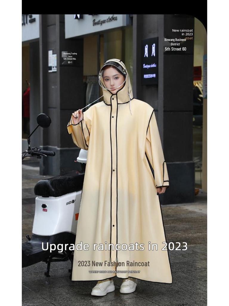Unisex Full-Body Raincoat for Electric Vehicles with Transparent Brim