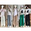 Vertical Stripes and Velvet Wide-leg Pants Women's Autumn and Winter Loose and Thin High-waisted Drape Straight Casual Pants