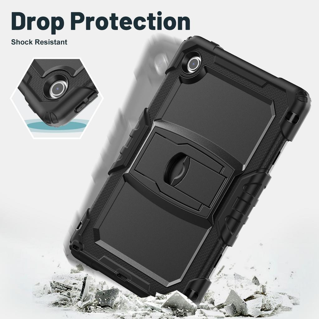 For Lenovo Tab 10.1 (2025) TB-311XU/Tab TB311FU Case Kickstand PC + Silicone Shockproof Tablet Cover with Shoulder Strap