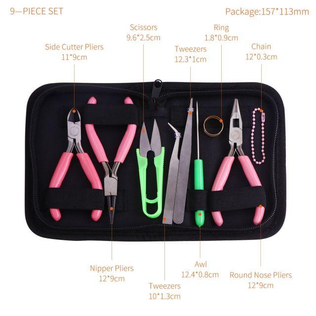 8/9/10PCS/Set Jewelry Making Tools with Plies and Scissor Beading Tool Kit Cutting Pliers for DIY Tools Package Beaders Tweezers